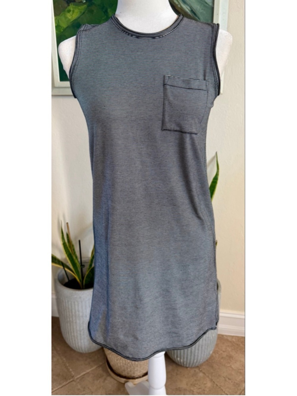 ATM Black White Striped Tank Top XS, fits me like a medium. Quiet luxury.